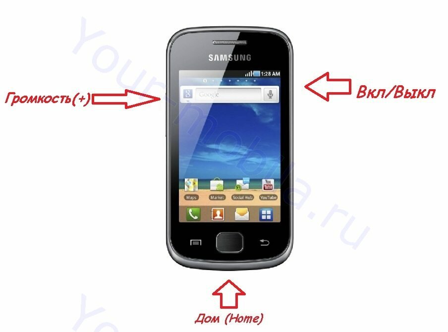 Hard Reset Samsung GT-S5660 Galaxy Gio, снять графический ключ